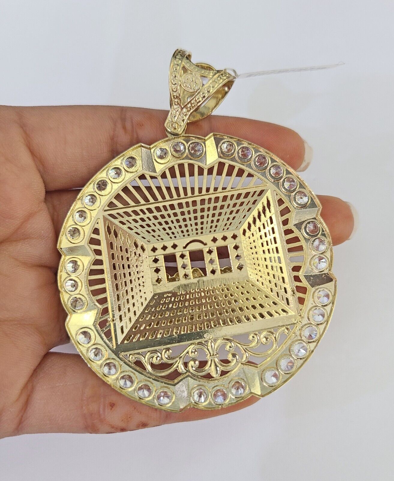 Real 10k Rope Chain Last Supper Charm Set 10mm 20" - 30" Inch Necklace Yellow Gold - Reva Jeweler
