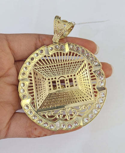 Real 10k Rope Chain Last Supper Charm Set 10mm 20" - 30" Inch Necklace Yellow Gold - Reva Jeweler