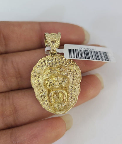 Real 10k Rope Chain RoaringLion Charm Necklace Pendant Set 5mm 20" - 30" Inch Gold - Reva Jeweler