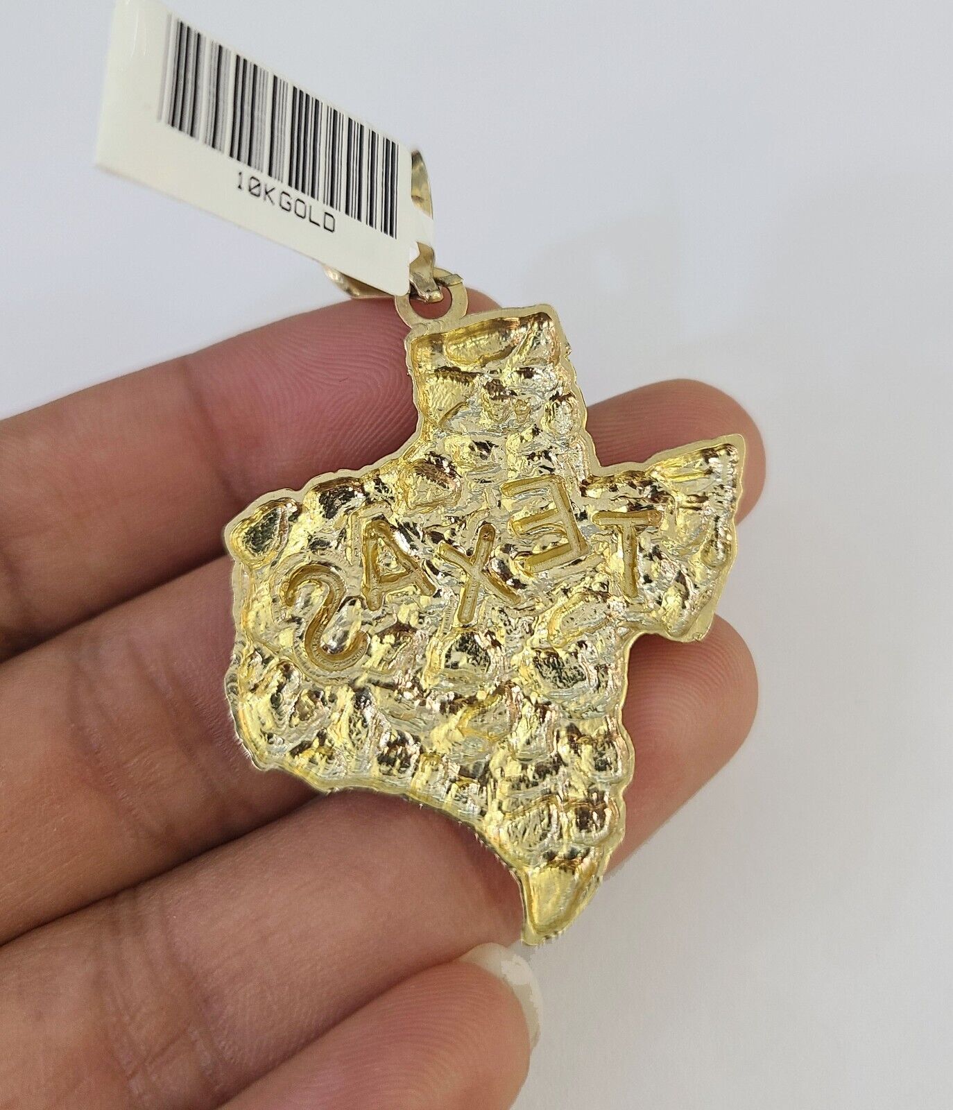 Real 10k Rope Chain Texas Map Charm Set 7mm 20" - 28" Inch Necklace Gold - Reva Jeweler