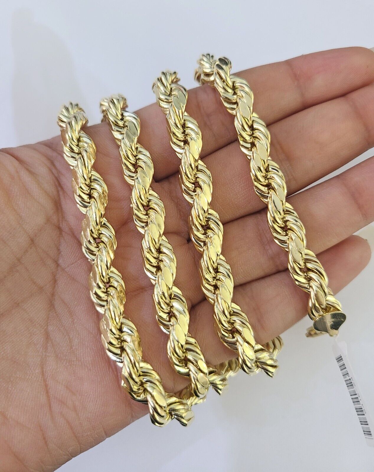 Real 10k Rope Chain Yellow Gold Necklace 8mm 18 - 28 Inch Mens 10kt - GoldenlinQ