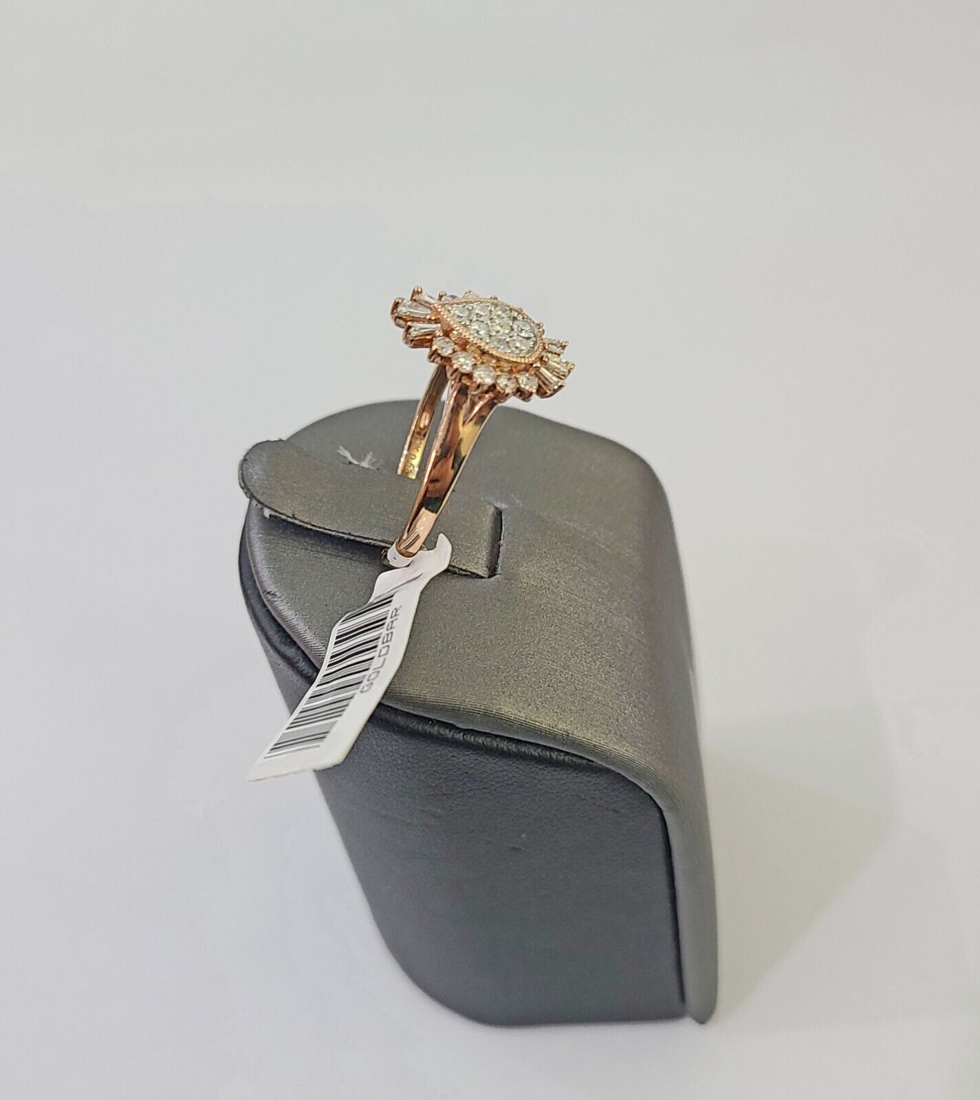 REAL 10k Rose Gold Diamond Ladies Ring Pear Shaped Women Engagement Wedding - Reva Jeweler