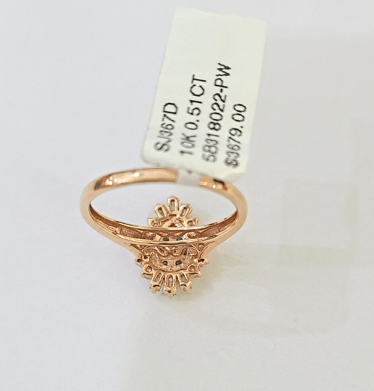 REAL 10k Rose Gold Diamond Ladies Ring Pear Shaped Women Engagement Wedding - Reva Jeweler