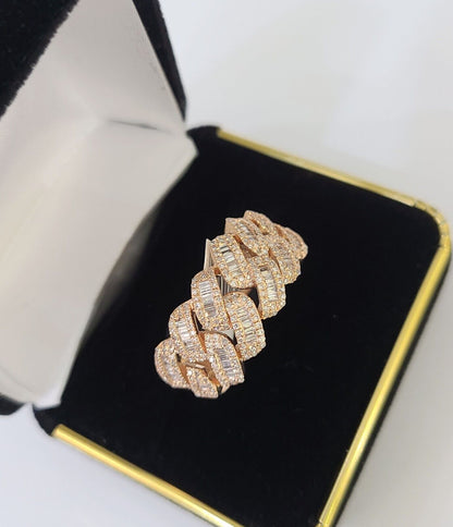 Real 10k Rose Gold Diamond Mens Ring Engagement Wedding Genuine - Reva Jeweler