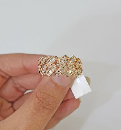 Real 10k Rose Gold Diamond Mens Ring Engagement Wedding Genuine - Reva Jeweler