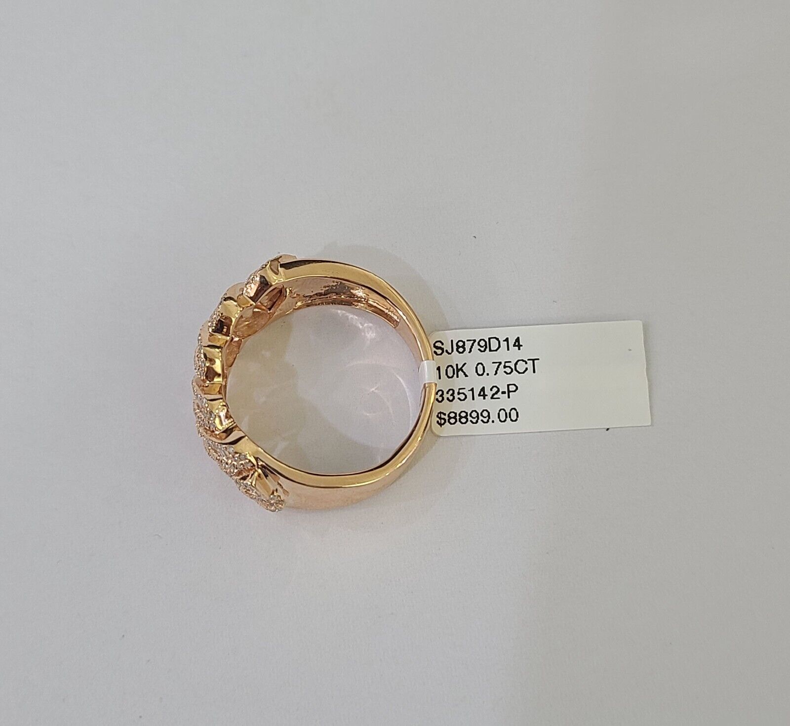 Real 10k Rose Gold Diamond Mens Ring Engagement Wedding Genuine - Reva Jeweler