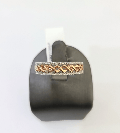 REAL 10k Rose Gold Diamond Mens Ring Engagement Wedding Genuine - Reva Jeweler