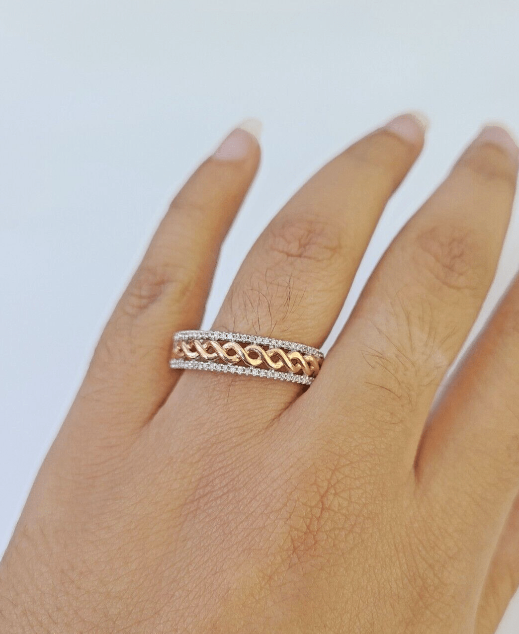 REAL 10k Rose Gold Diamond Mens Ring Engagement Wedding Genuine - Reva Jeweler