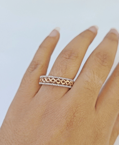 REAL 10k Rose Gold Diamond Mens Ring Engagement Wedding Genuine - Reva Jeweler