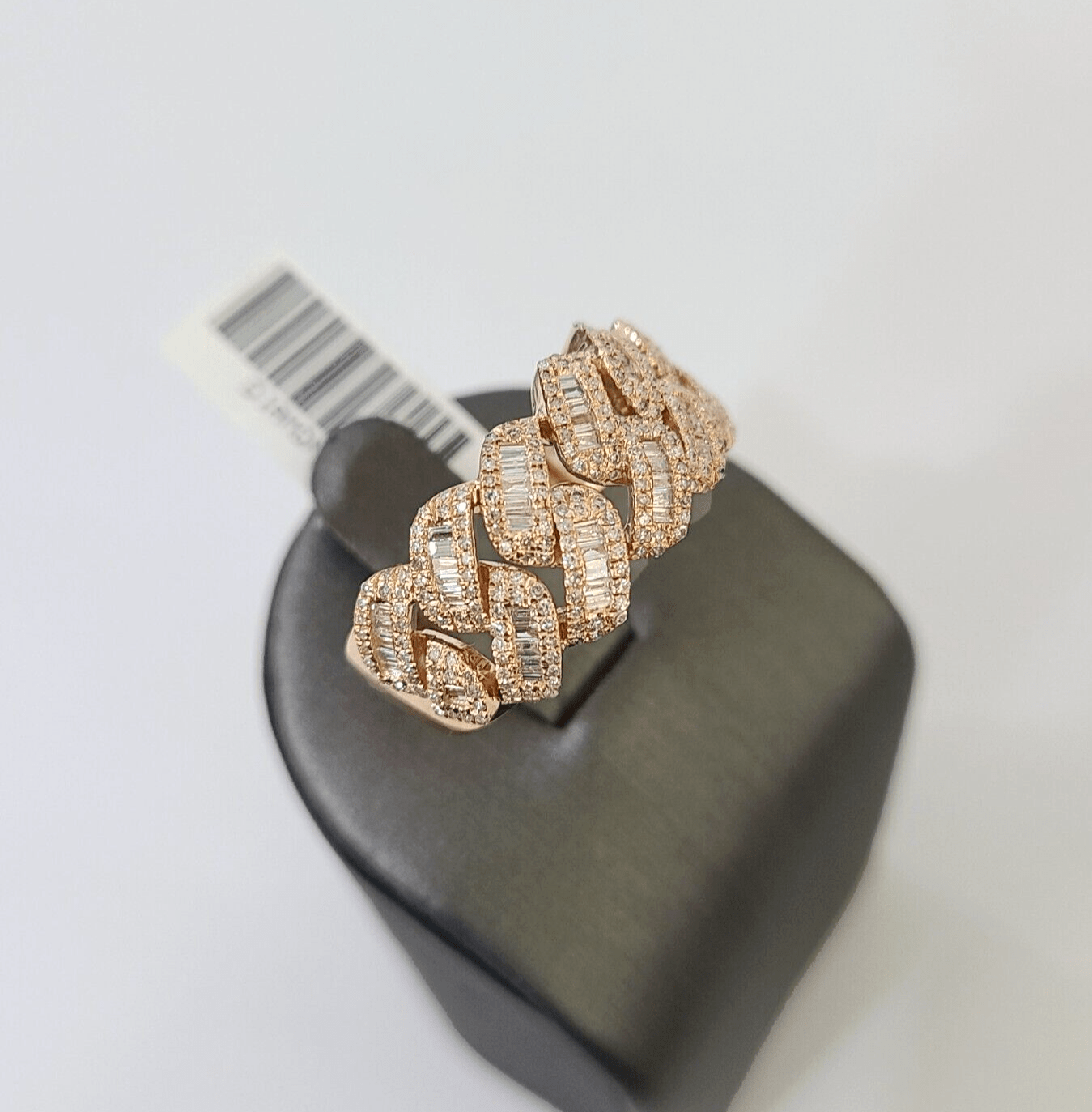 Real 10k Rose Gold Diamond Mens Ring Engagement Wedding Genuine - Reva Jeweler