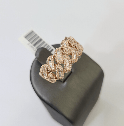Real 10k Rose Gold Diamond Mens Ring Engagement Wedding Genuine - Reva Jeweler
