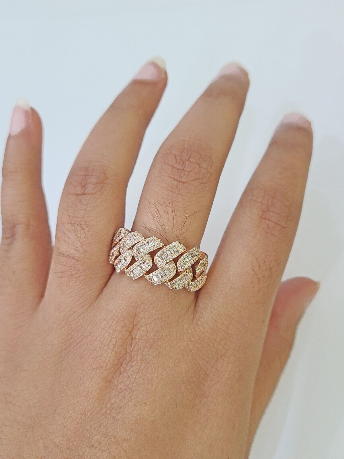 Real 10k Rose Gold Diamond Mens Ring Engagement Wedding Genuine - Reva Jeweler