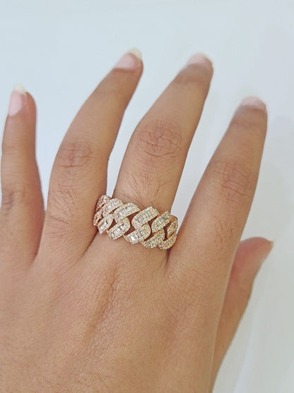 Real 10k Rose Gold Diamond Mens Ring Engagement Wedding Genuine - Reva Jeweler