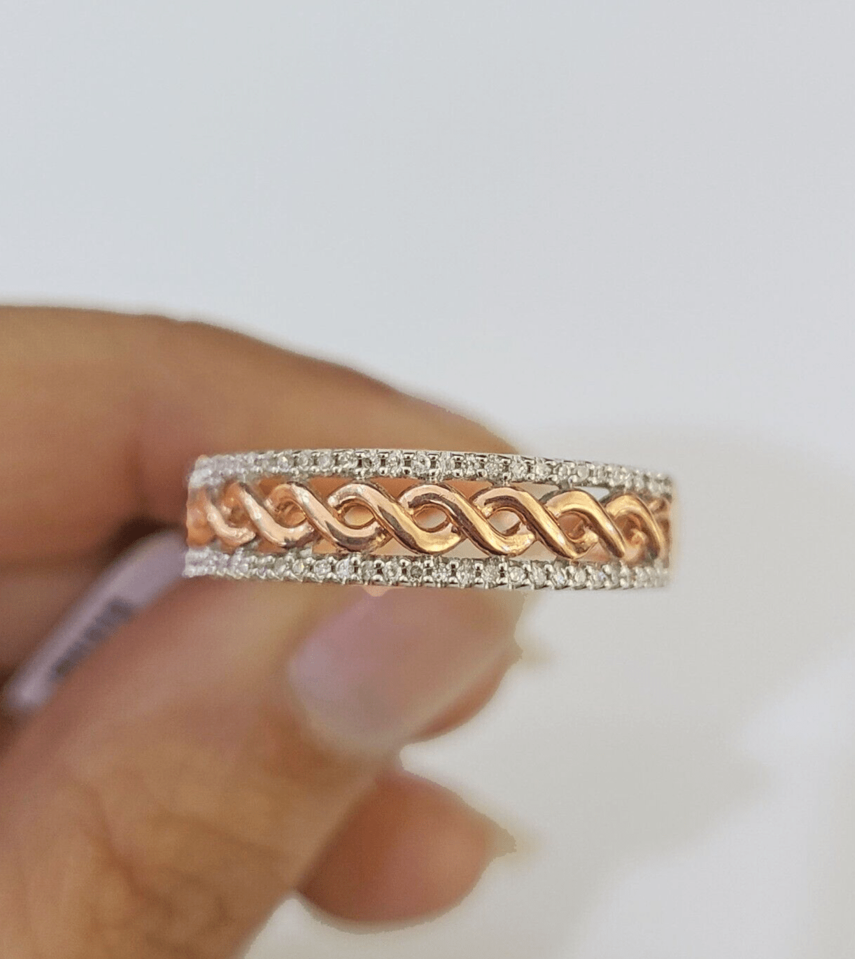 REAL 10k Rose Gold Diamond Mens Ring Engagement Wedding Genuine - Reva Jeweler