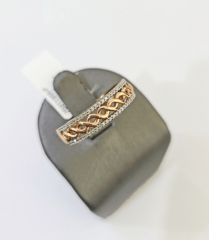 REAL 10k Rose Gold Diamond Mens Ring Engagement Wedding Genuine - Reva Jeweler