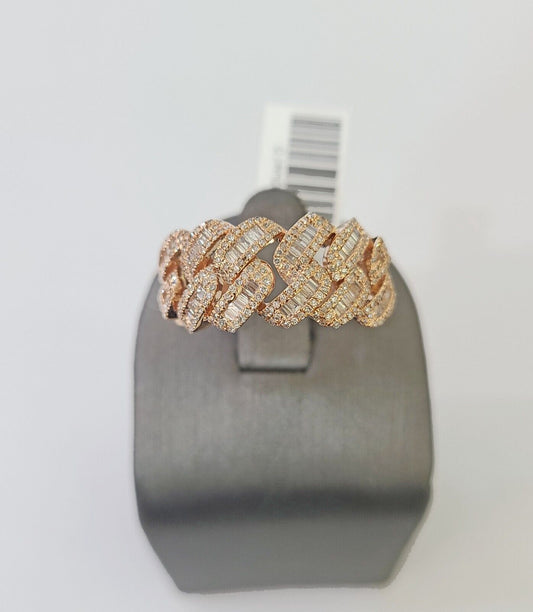 Real 10k Rose Gold Diamond Mens Ring Engagement Wedding Genuine - Reva Jeweler