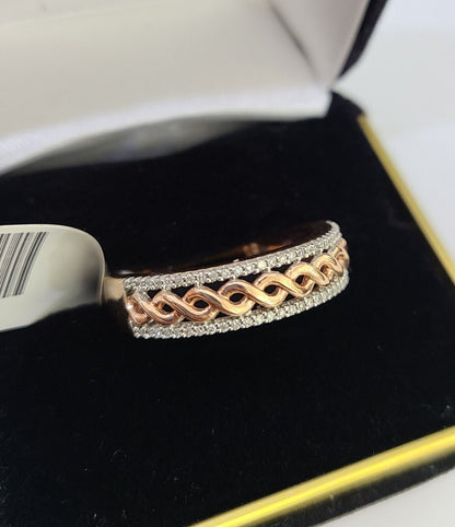 REAL 10k Rose Gold Diamond Mens Ring Engagement Wedding Genuine - Reva Jeweler
