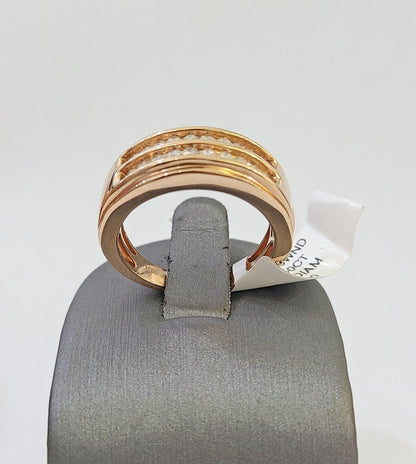REAL 10k Rose Gold Diamond Mens Ring Engagement Wedding Genuine - Reva Jeweler