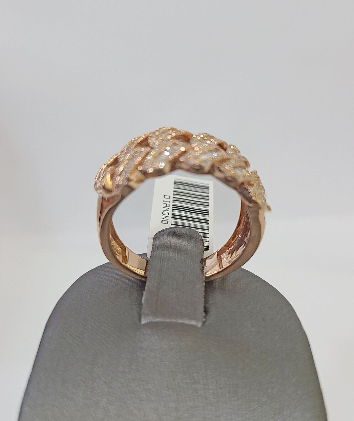 Real 10k Rose Gold Diamond Mens Ring Engagement Wedding Genuine - Reva Jeweler