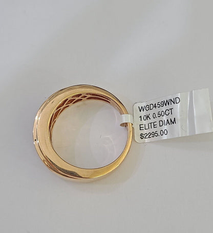 REAL 10k Rose Gold Diamond Mens Ring Engagement Wedding Genuine - Reva Jeweler