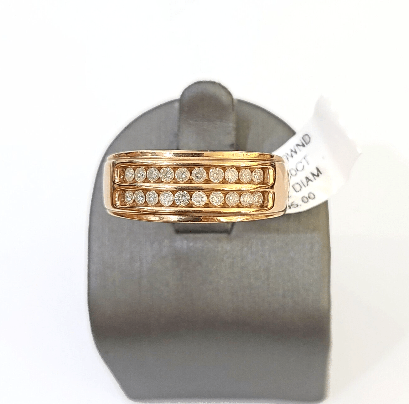 REAL 10k Rose Gold Diamond Mens Ring Engagement Wedding Genuine - Reva Jeweler