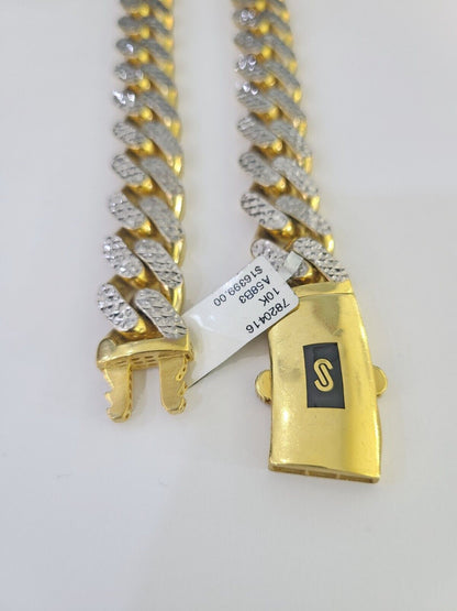 Real 10k Royal Monaco Chain 15mm Diamond Cut 24 inches Yellow Gold Necklace - GoldenlinQ