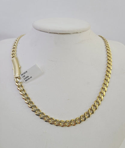 Real 10k Royal Monaco Chain 6mm 24 inches Yellow Gold Necklace Men Women - GoldenlinQ
