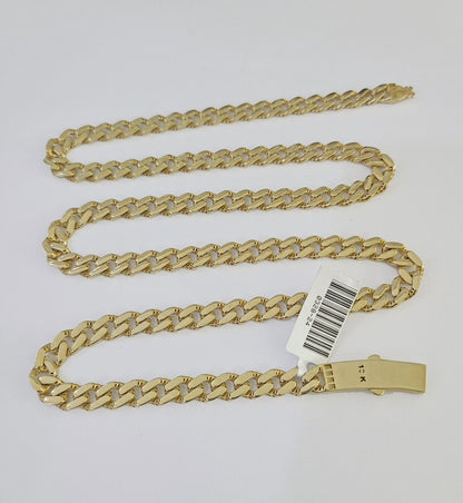 Real 10k Royal Monaco Chain 6mm 24 inches Yellow Gold Necklace Men Women - GoldenlinQ