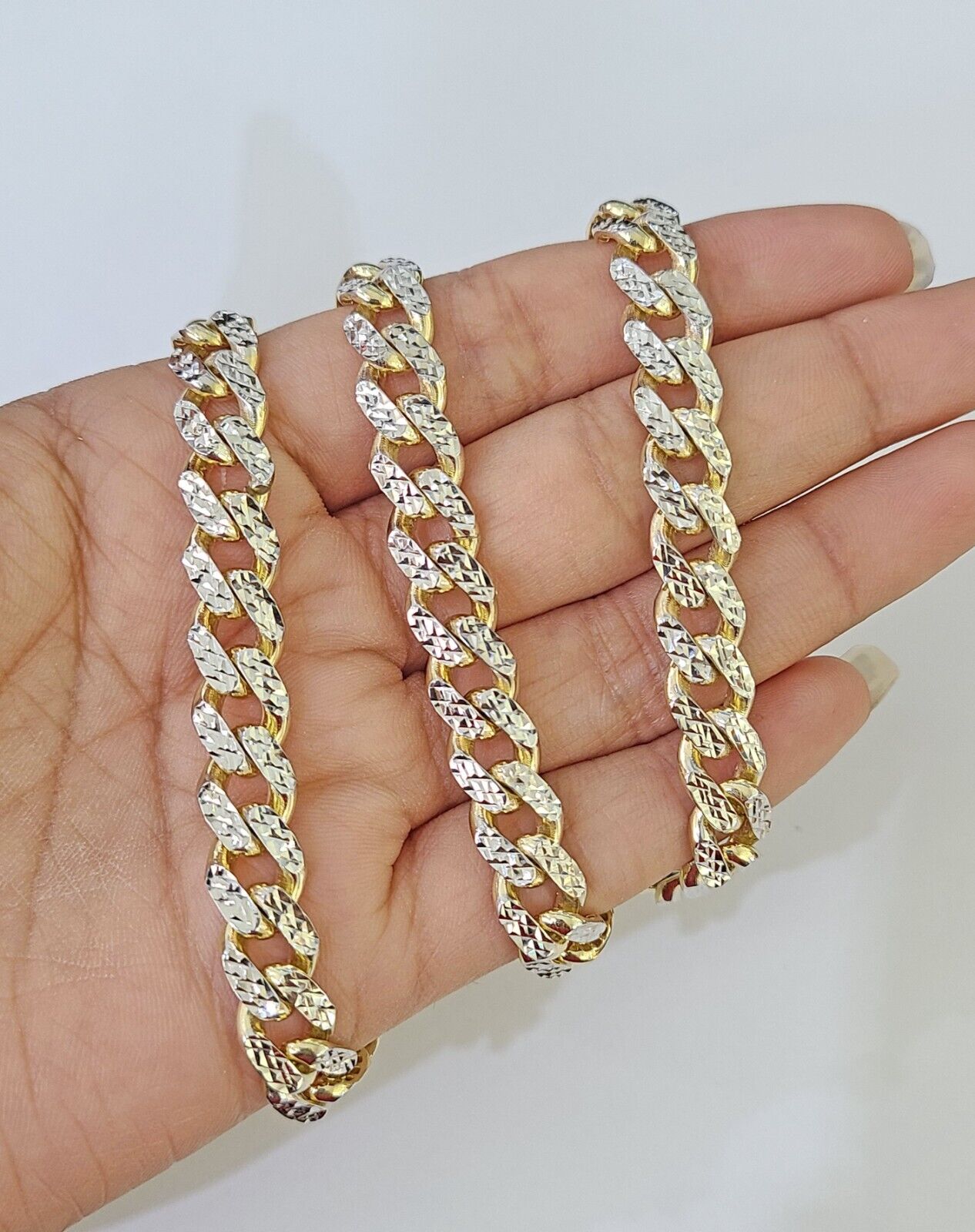 Real 10k Royal Monaco Chain 6mm Diamond Cut 18 - 26 inches Yellow Gold - GoldenlinQ