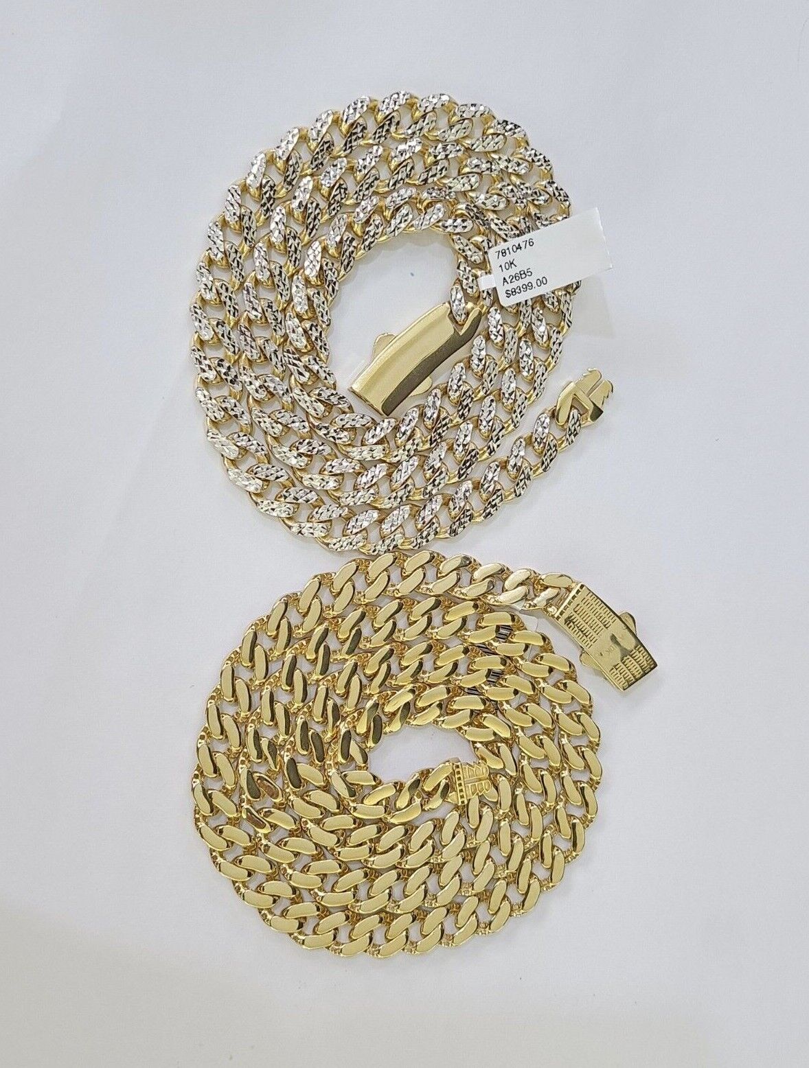 Real 10k Royal Monaco Chain 6mm Diamond Cut 18 - 26 inches Yellow Gold - GoldenlinQ