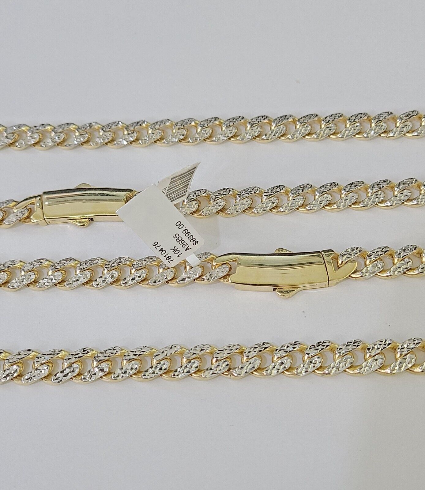 Real 10k Royal Monaco Chain 6mm Diamond Cut 18 - 26 inches Yellow Gold - GoldenlinQ