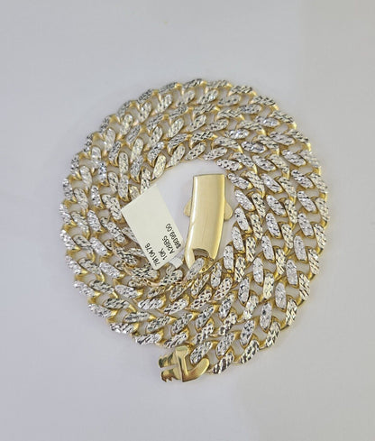 Real 10k Royal Monaco Chain 8mm Diamond Cut 22 inches Yellow Gold Necklace - GoldenlinQ