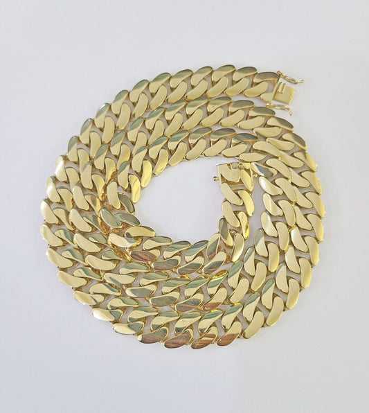 Real 10K Royal Monaco Chain Box Clasp 11mm Gold Necklace 10Kt 24" Genuine - GoldenlinQ