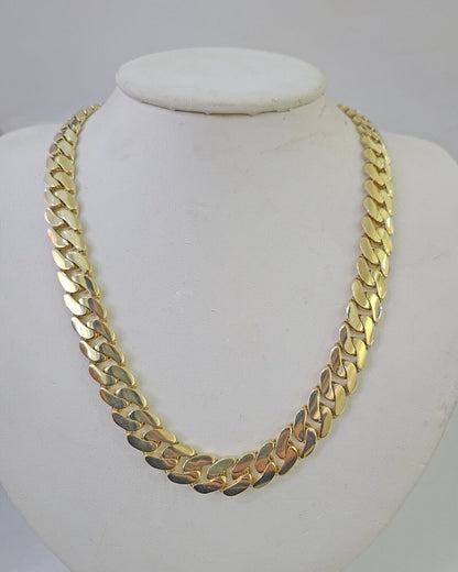 Real 10K Royal Monaco Chain Box Clasp 11mm Gold Necklace 10Kt 24" Genuine - GoldenlinQ