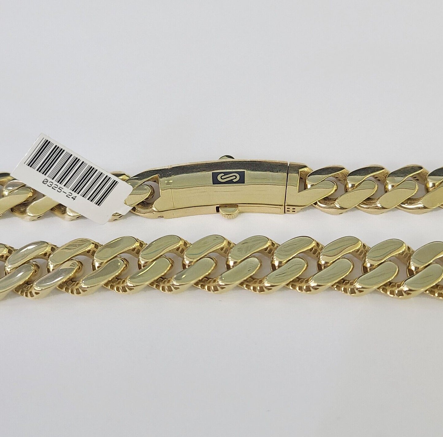 Real 10K Royal Monaco Chain Box Clasp 13mm Gold Necklace 10Kt 24" Genuine - GoldenlinQ