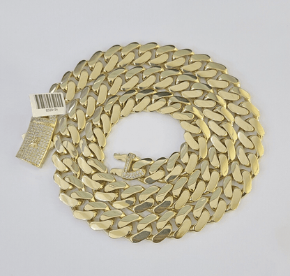 Real 10K Royal Monaco Chain Box Clasp 13mm Gold Necklace 10Kt 26" Genuine - GoldenlinQ