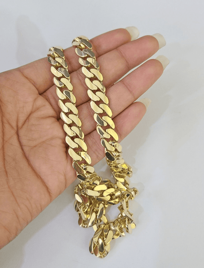 Real 10K Royal Monaco Chain Box Clasp 9mm Gold Necklace 10Kt 24" Genuine - GoldenlinQ