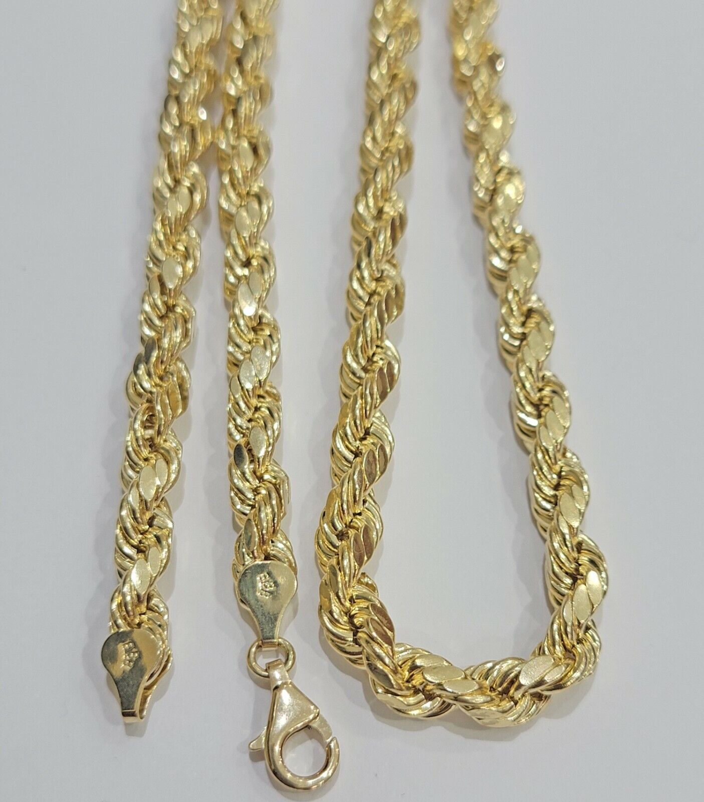 Real 10k SOLID Gold Rope Chain For Men 20 Inch 8mm On Sale Free Shipping THICK - Reva Jeweler