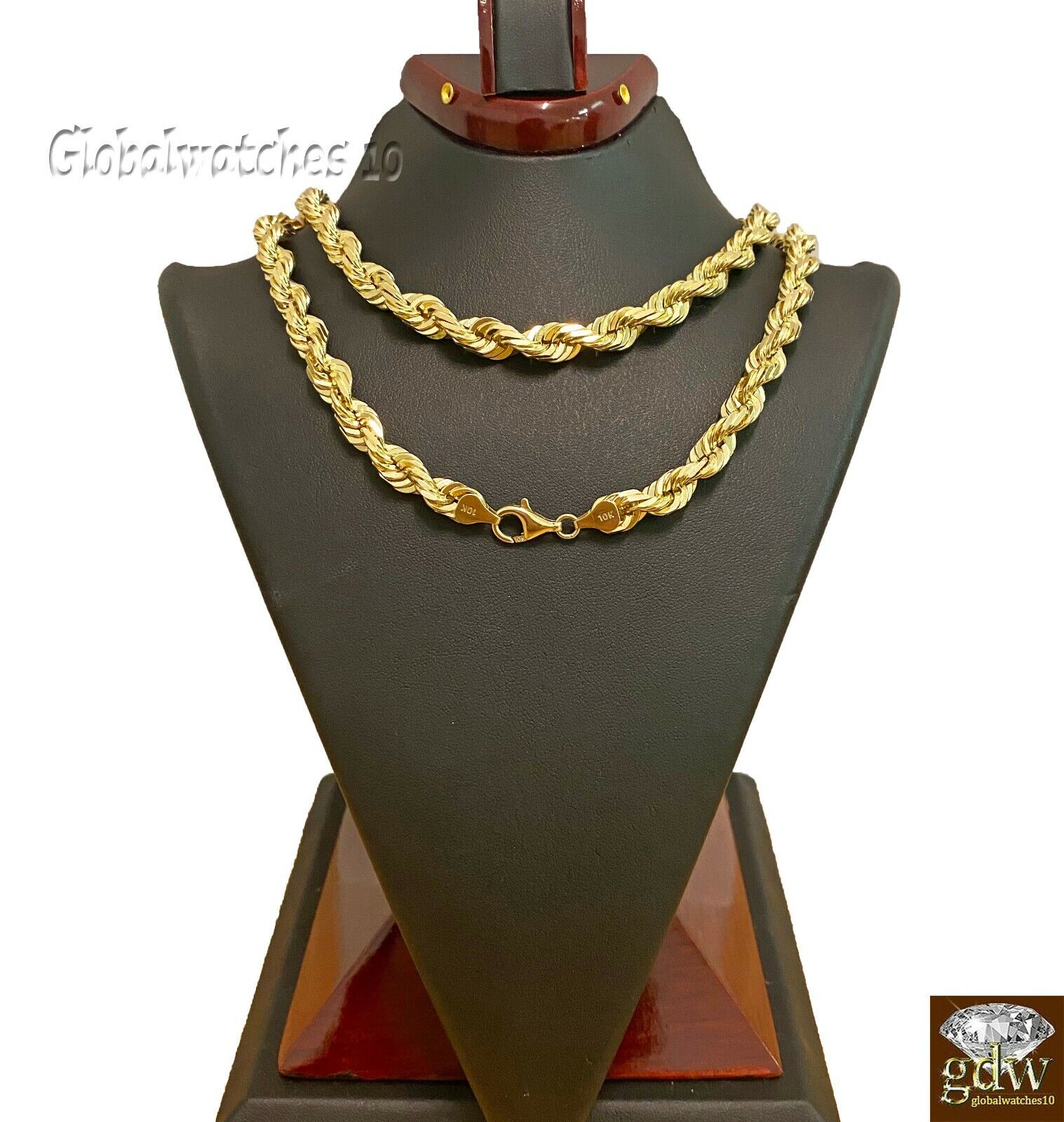 Real 10k SOLID Gold Rope Chain For Men 26 Inch 8mm On Sale Free Shipping THICK - Reva Jeweler