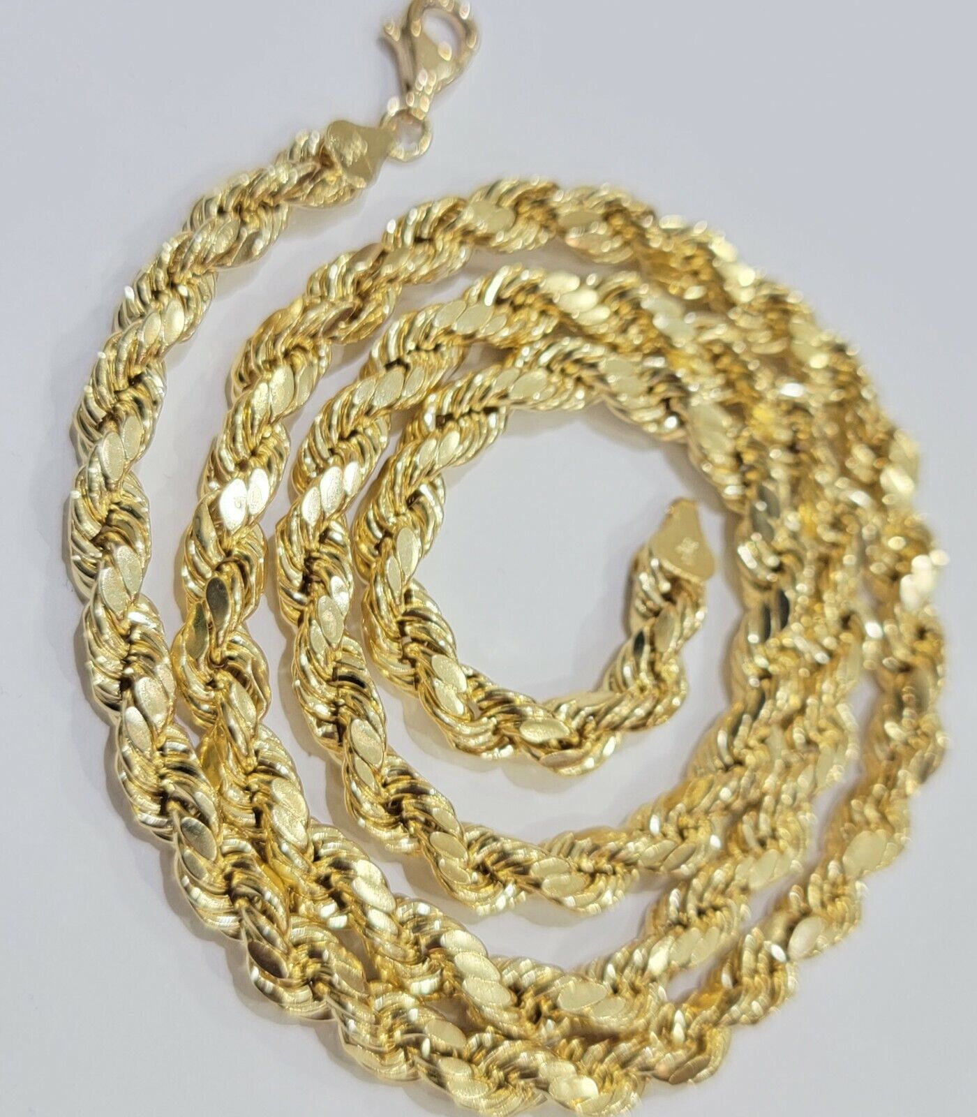 Real 10k SOLID Gold Rope Chain For Men 26 Inch 8mm On Sale Free Shipping THICK - Reva Jeweler