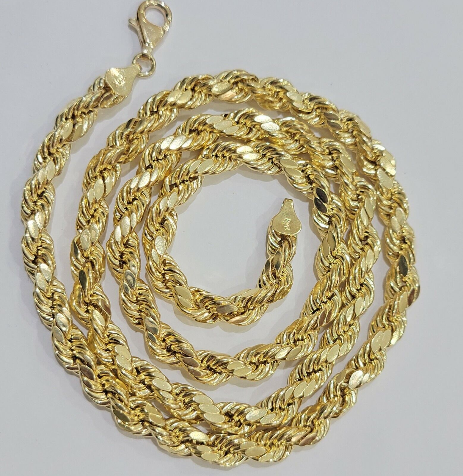 Real 10k SOLID Gold Rope Chain For Men 28 Inch 8mm On Sale Free Shipping THICK - Reva Jeweler
