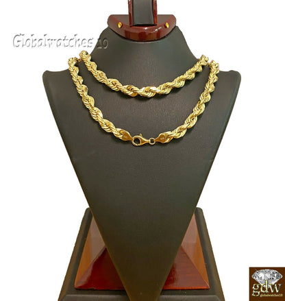 Real 10k SOLID Gold Rope Chain For Men 28 Inch 8mm On Sale Free Shipping THICK - Reva Jeweler