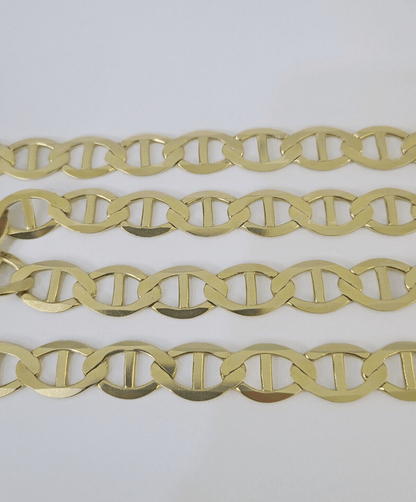 Real 10k Solid Mariner Anchor Link Chain Yellow Gold 11mm Necklace 22" Inch - GoldenlinQ