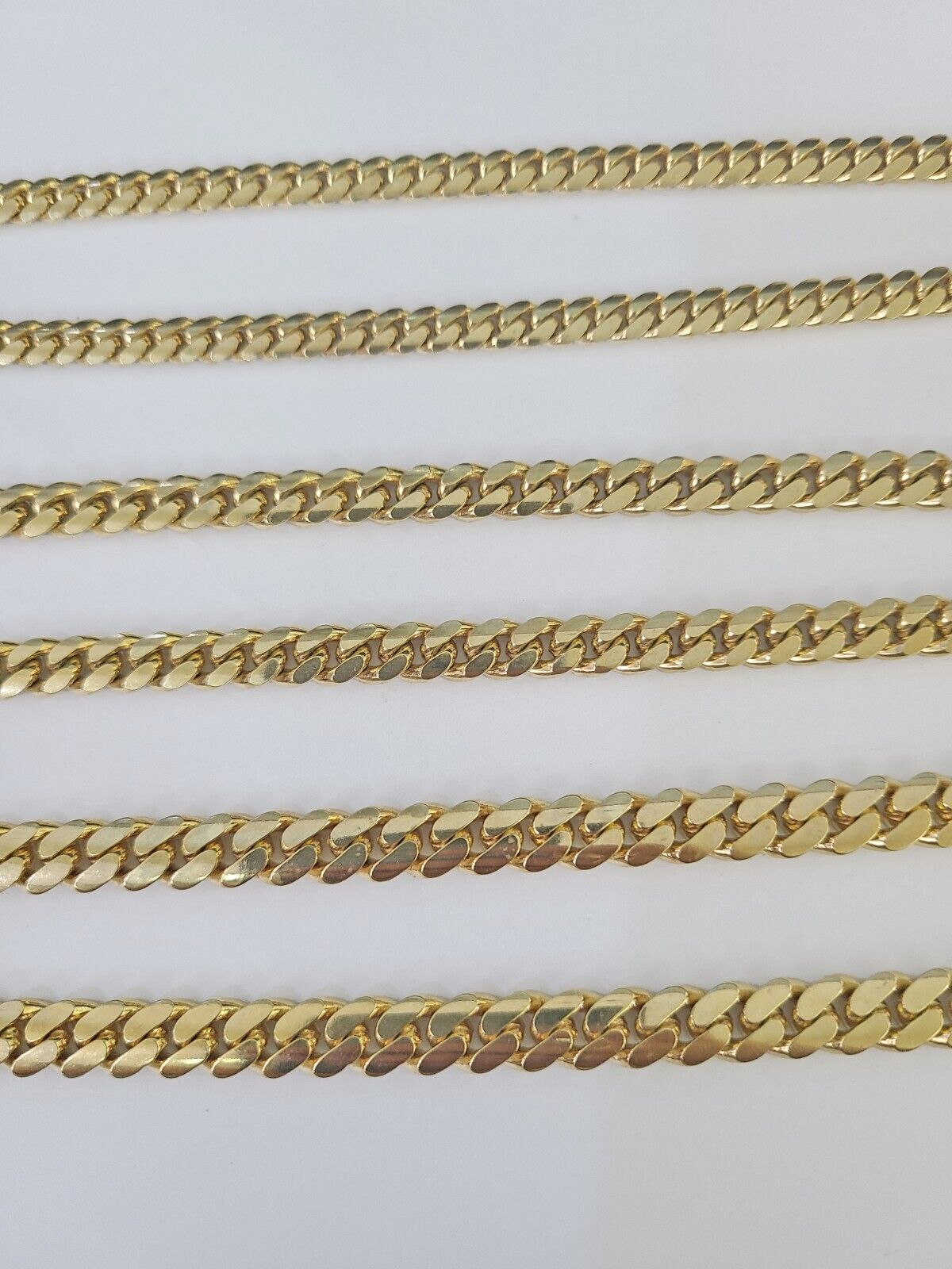 Real 10k Solid Miami Cuban Link Chain Necklace 6mm 7mm 8mm 24 Inches 10kt Gold - Reva Jeweler