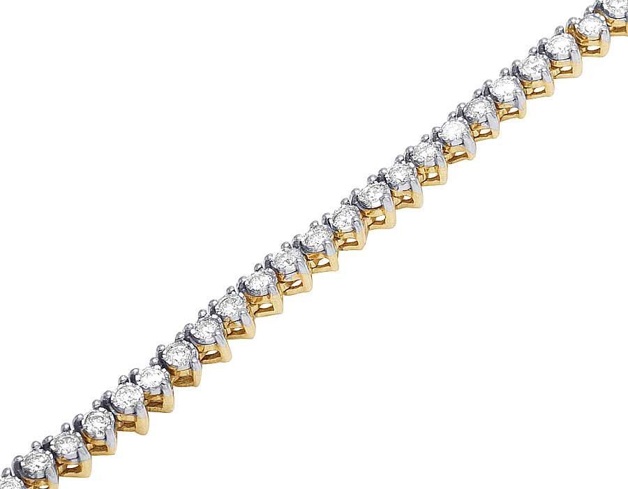 Real 10k Solid Tennis Ice Chain Gold 22 Inch Necklace 3mm Genuine 1.85CT Diamond - Reva Jeweler