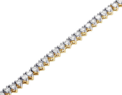 Real 10k Solid Tennis Ice Chain Gold 22 Inch Necklace 3mm Genuine 1.85CT Diamond - Reva Jeweler