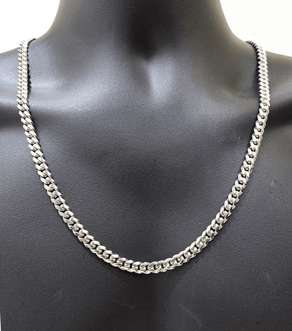 Real 10k Solid White Gold Necklace Miami Cuban Chain 7mm 26" inch 10kt Unisex - GoldenlinQ
