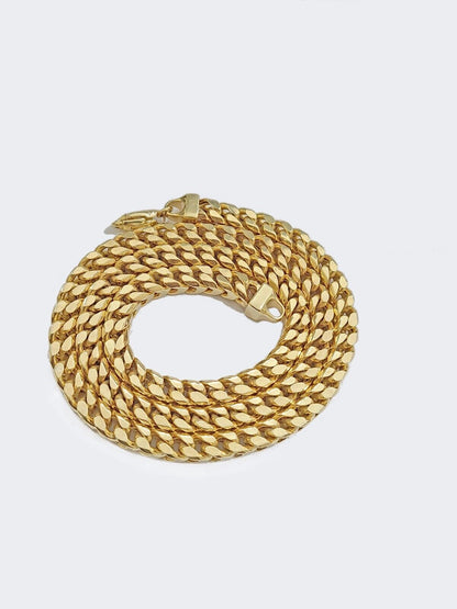 Real 10k Solid Yellow Gold Franco Chain 7mm 26" Inch 10kt Necklace Lobster Lock - Reva Jeweler