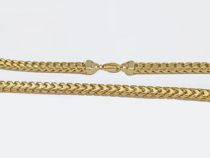 Real 10k Solid Yellow Gold Franco Chain 7mm 26" Inch 10kt Necklace Lobster Lock - Reva Jeweler