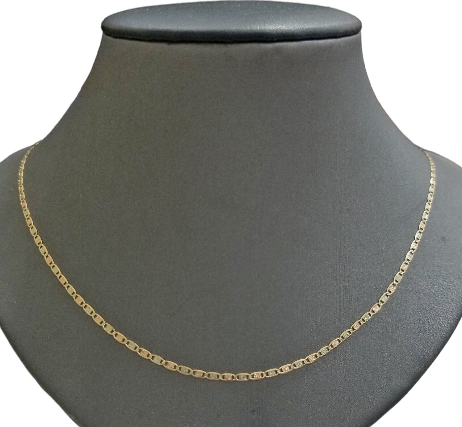 Real 10k Trio Gold Valentino Chain Necklace 2mm 20" Inch Lobster Lock - Reva Jeweler
